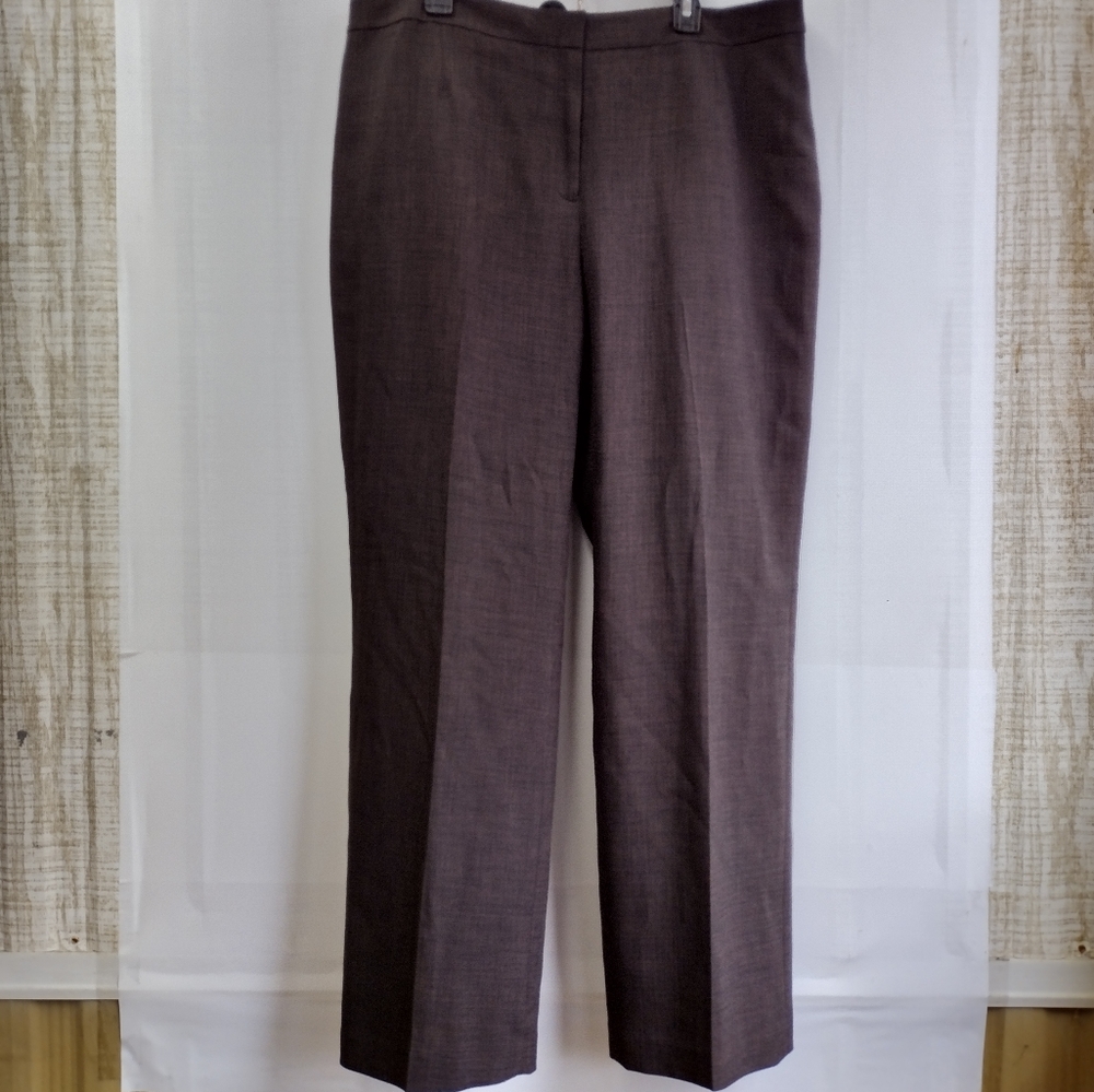 Le Suit Women's Lined Dress Pants Brown Size 18